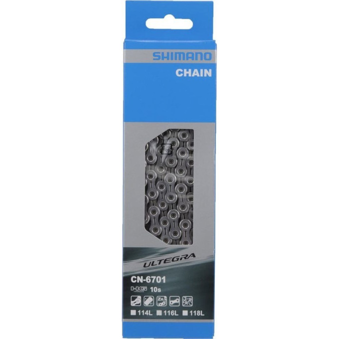 Цепь SHIMANO ULTEGRA, 6701, 10 скоростей, 114 звеньев, ампульный пин (1шт) ICN6701114
