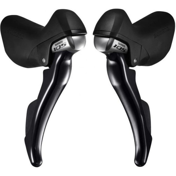 Шифтер/Тормозная ручка SHIMANO 105, R7000, левый/правый, 2x11 соростей, трос+оплетка, черный ISTR7000DPAL