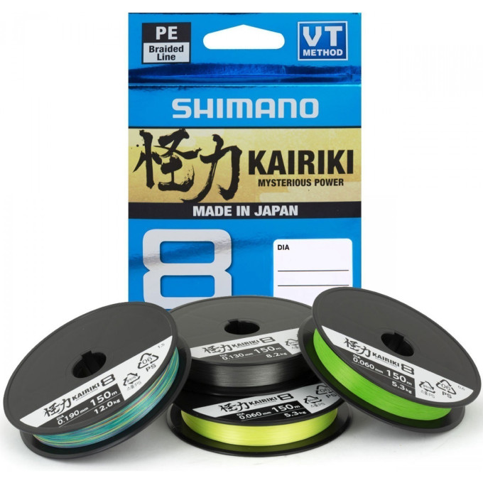 Леска плетёная SHIMANO KAIRIKI 8 PE 150М зеленая 0,28 мм 29 кг 59WPLA58R08