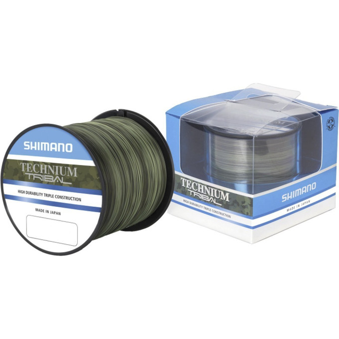Леска плетёная SHIMANO TECHNIUM TRIB 1250м камуфляжная, зеленая 0,285мм PB 7,5кг TECTR28QPPB
