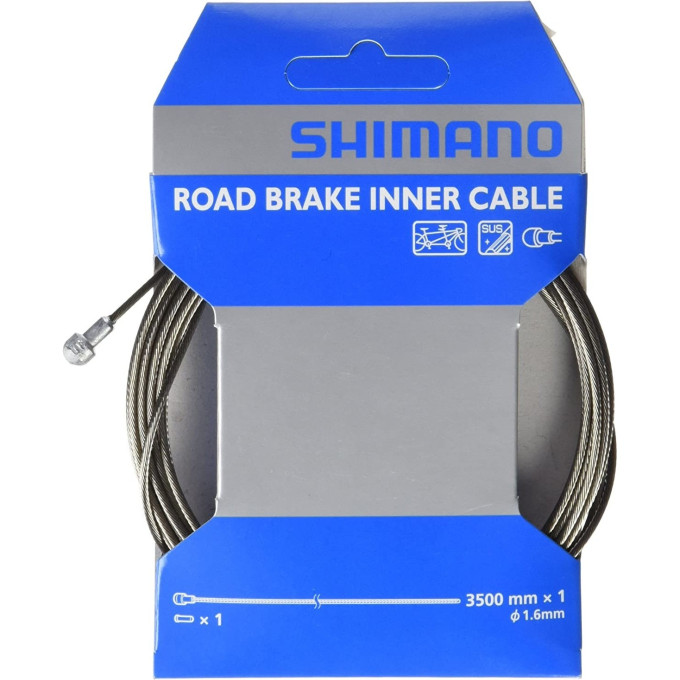 Трос тормозной SHIMANO шоссе 1,6X3500 мм, для #800 3501-4, нержавеющая сталь, Y80035014
